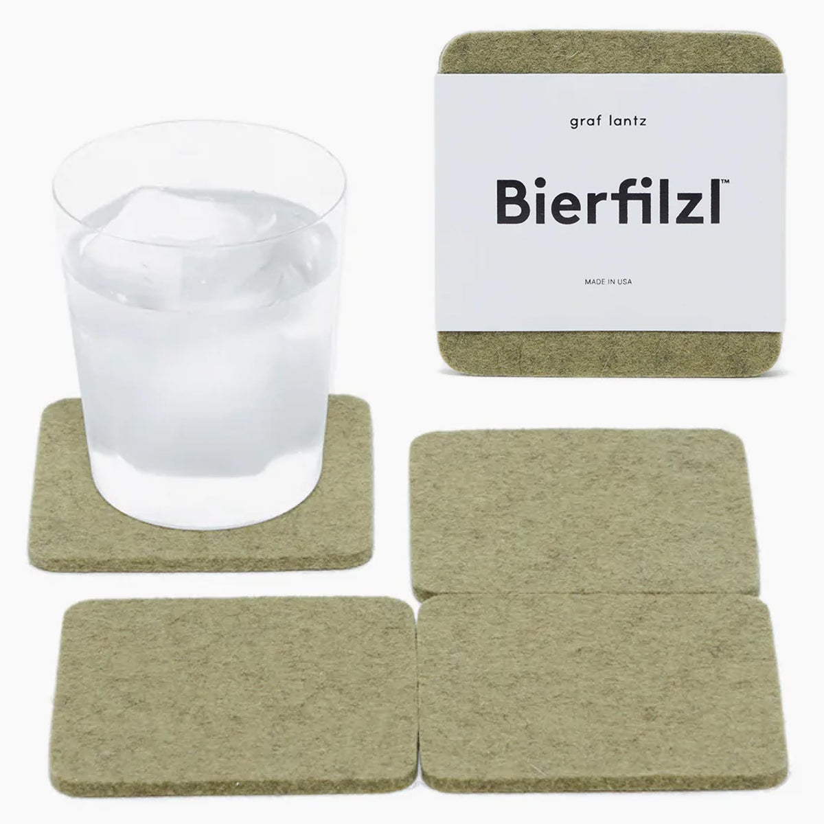 Graf Lantz - Bierfilzl Merino Wool Round Coasters Set of 4 - Charcoal (4" Circles) - Absorbs 30% of Weight - German Wool - Heat Resistant, Sustainable, & Reusable - Home Decor & Coffee Table Decor