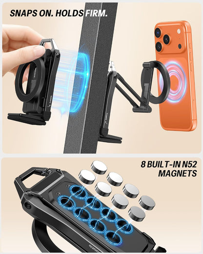 OMOTON TP02 Magnetic Phone Tripod for MagSafe, 360° Pivot, Clamp & Stand