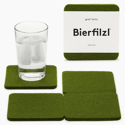 Graf Lantz - Bierfilzl Merino Wool Round Coasters Set of 4 - Charcoal (4" Circles) - Absorbs 30% of Weight - German Wool - Heat Resistant, Sustainable, & Reusable - Home Decor & Coffee Table Decor