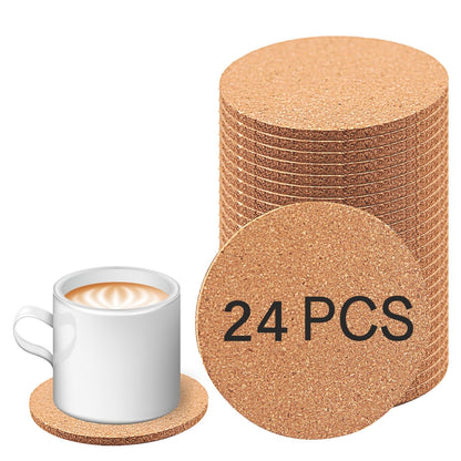 50 pcs Cork Coasters for Drinks, Bulk Blank Coasters DIY Crafts, Non-Slip, Heat-Resistant, Absorbent and Reusable Coffee Coaster for Home Tabletop Decoration