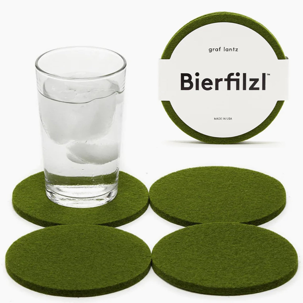 Graf Lantz - Bierfilzl Merino Wool Round Coasters Set of 4 - Charcoal (4" Circles) - Absorbs 30% of Weight - German Wool - Heat Resistant, Sustainable, & Reusable - Home Decor & Coffee Table Decor