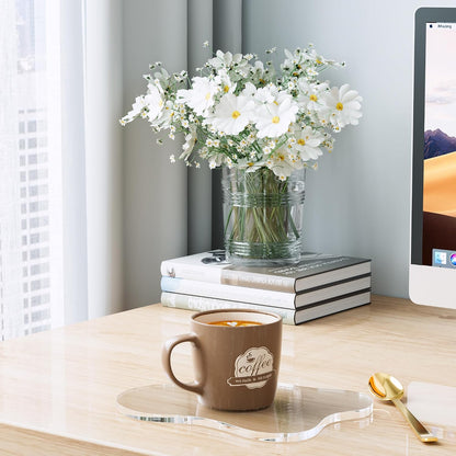 Acrylic Coaster Decorative Plates, Irregular Bar Drink Coaster, Clear Cloud Shape Coffee Cup Coaster, Perfect for Tabletop Protection and Accessories Display.(Clear)